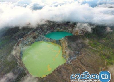 ملاقات از دریاچه های آتشفشانی کلیموتو در اندونزی